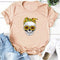 Playera Estampado Calavera y Girasol con Lentes de Sol