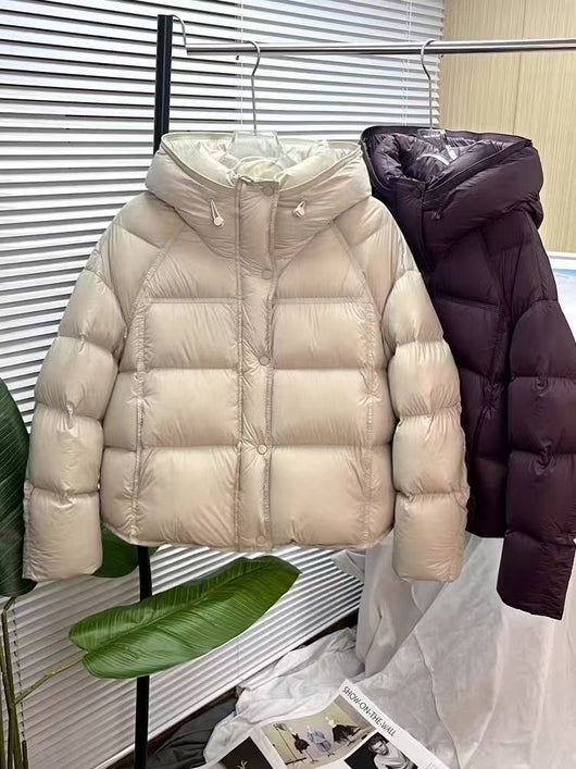Chaqueta Acolchada Suelta con Capucha - Colores Sólidos Otoño Invierno - Image 17
