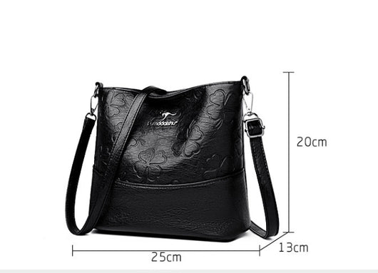 Bolso Bucket de Cuero Genuino con Grabado - Gran Capacidad para Mujer - Image 10