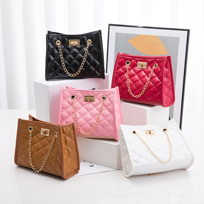 Bolso de Cadena Cuadrado Pequeño con Costura de Rombos para Mujer - Image 4