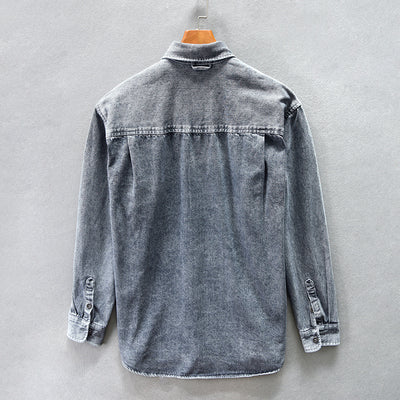 Camisa Denim Holgada con Hombros Caídos para Hombre - Image 2