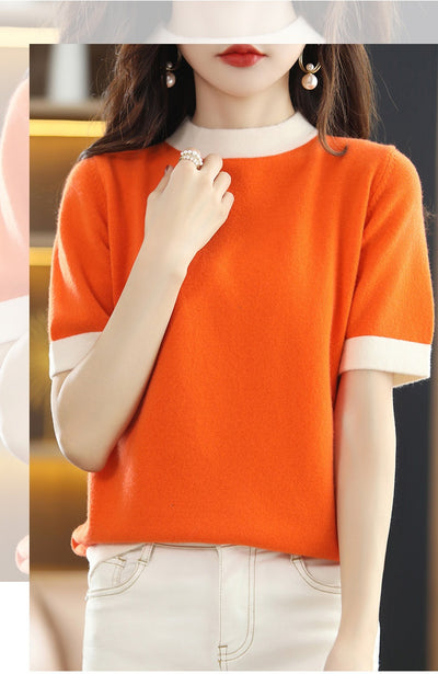 Suéter Cuello Alto Corto de Lana Tejida Oversize - Image 15