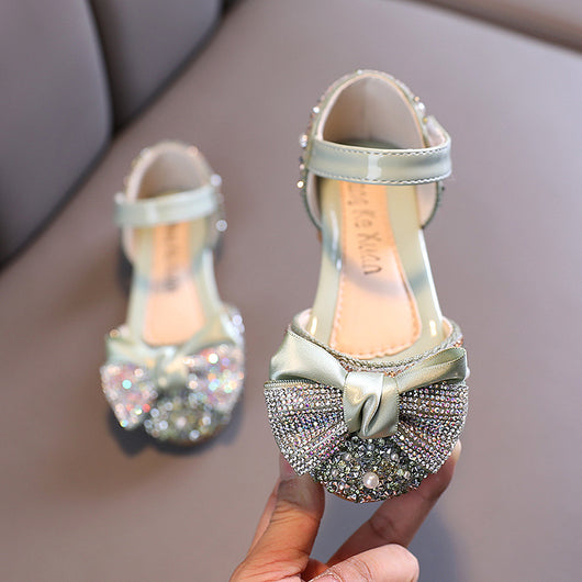 Zapatillas de Danza Infantiles con Moño de Diamantes de Colores - Image 6