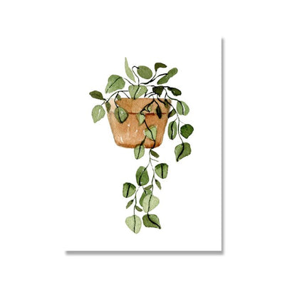 Cuadro de Plantas Tropicales en Lienzo - Arte Minimalista de Hojas Verdes - Image 4