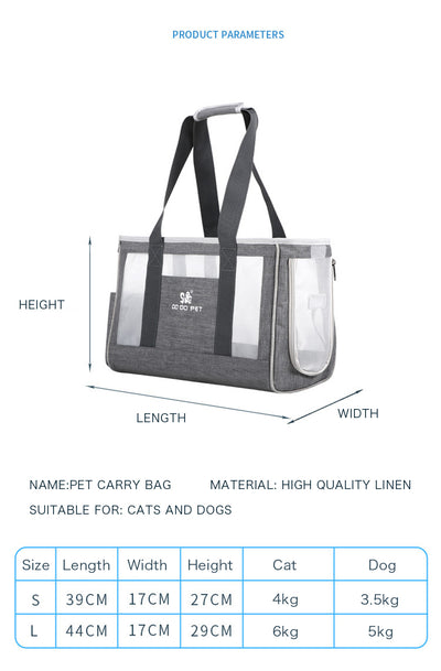Navy blue portable pet carrier bag with mesh windows, top handles, and a side pocket for small dogs or cats. - Image 21