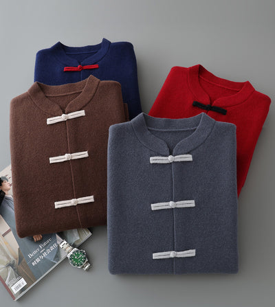 Chaqueta Retro Tang Estilo Chino para Hombre - Casual de Manga Larga - Image 9