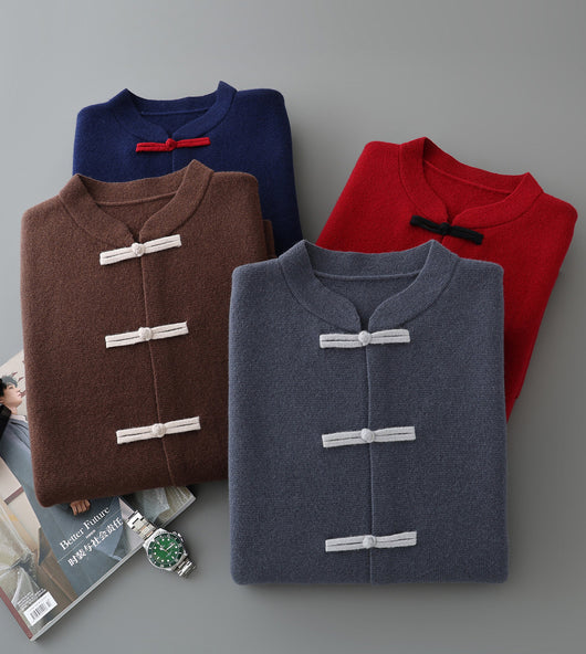 Chaqueta Retro Tang Estilo Chino para Hombre - Casual de Manga Larga - Image 9