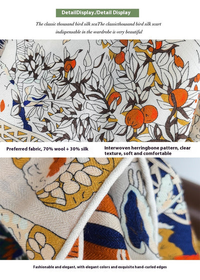 Pañuelo de Seda y Lana Reversible Doble Cara Mismo Color - Image 14