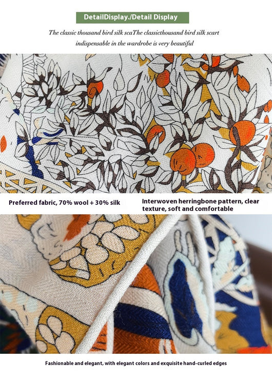 Pañuelo de Seda y Lana Reversible Doble Cara Mismo Color - Image 14