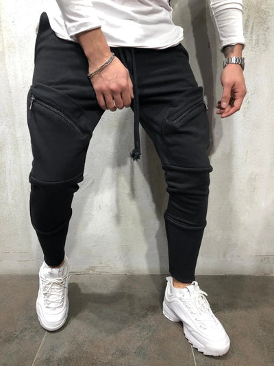 Pantalones deportivos casuales para hombre con bolsillos con cierre - Image 14