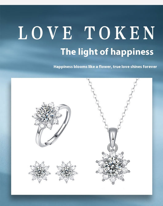 Conjunto de Collar Diosa Serie Primera Nieve con Soporte de Anillo en Plata 925 - Image 10
