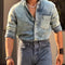 Camisa Vaquera Azul Claro Deslavada con Botones