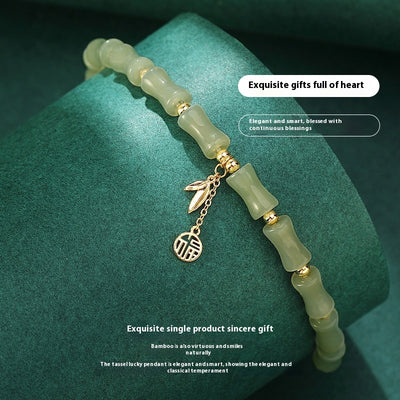 Pulsera de Jade Hetian Estilo Chino con Bambú y Protección - Para Mujer - Image 3