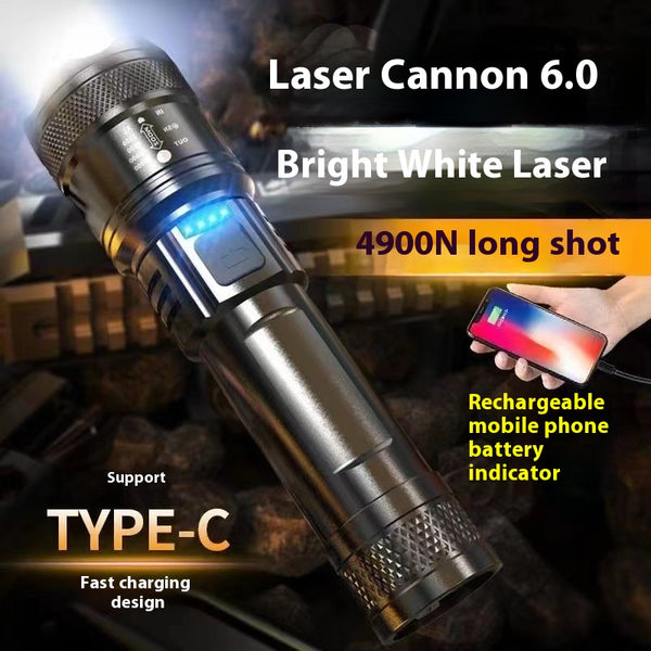 Linterna LED Recargable Profesional con Zoom Telescópico y Alcance Extendido