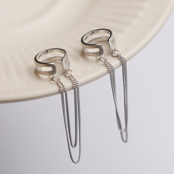 Aretes de Plata Esterlina 925 Doble Capa - Diseño Minimalista Lujo Ligero