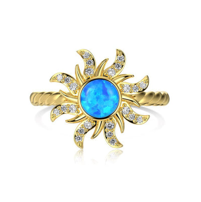 Anillo de Plata Pura con Incrustación de Sol - Image 9
