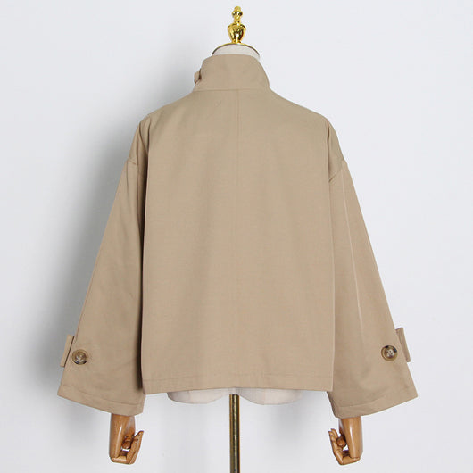 Chamarra Suelta Cuello Alto para Mujer - Cortavientos Moderno - Image 6