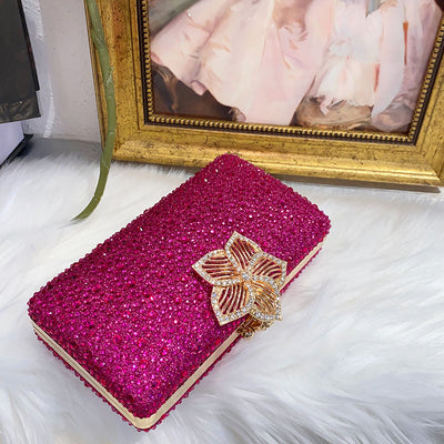 Bolso Bandolera Elegante con Flores y Diamantes para Eventos - Image 4