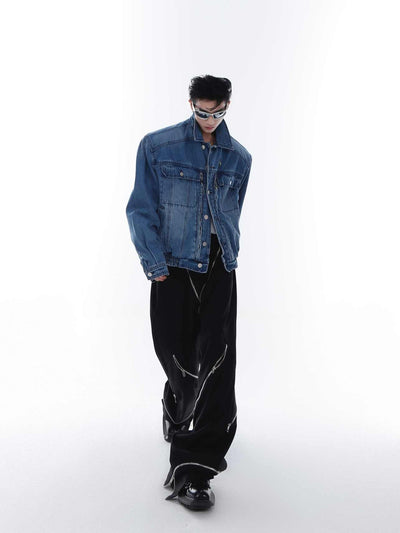 Chaqueta Denim Acolchada con Hombros Reforzados y Cierre Metálico - Image 4