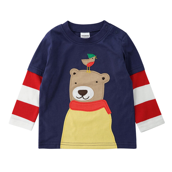 Suéter Infantil Cuello Redondo con Mangas Rayadas