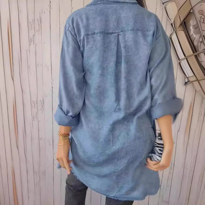 Camisa Chaqueta Casual de Tela Tipo Denim - Image 3