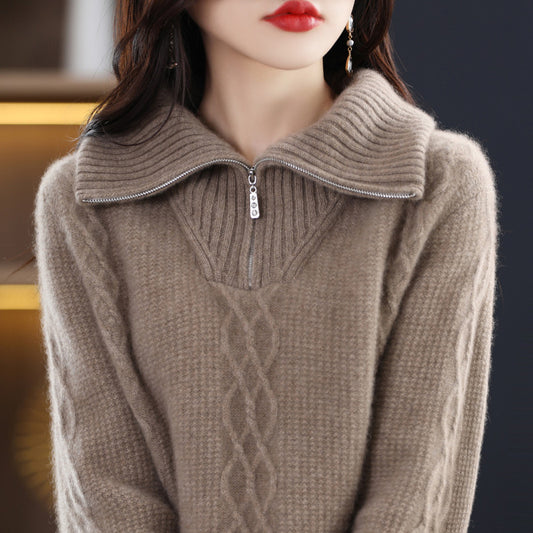 Suéter de Lana Grueso con Cuello Alto para Otoño e Invierno - Image 2