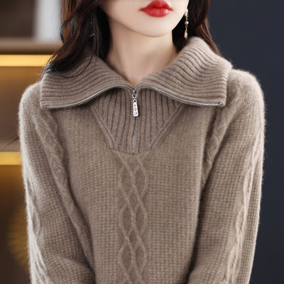 Suéter de Lana Grueso con Cuello Alto para Otoño e Invierno - Image 2
