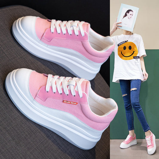 Zapatos de Cuero para Mujer con Suela Gruesa - Estilo Board Shoes