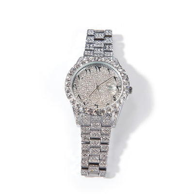 Reloj Digital de Flores Británicas con Diamantes Completos y Pantalla Grande - Image 2