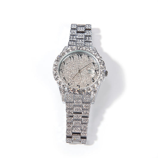 Reloj Digital de Flores Británicas con Diamantes Completos y Pantalla Grande - Image 2