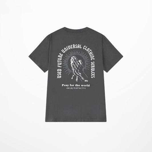 Camiseta Negra Estampado Cartoon Funeral