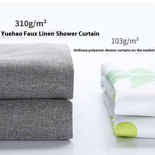 Cortina de Baño de Lino Impermeable sin Perforaciones - Image 16