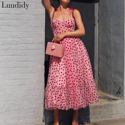 Vestido Lunares con Cintura Bandeau y Falda Amplia - Image 11