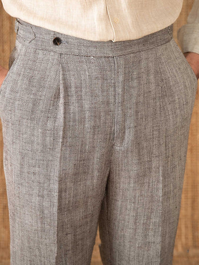 Pantalones Rectos de Cintura Alta en Algodón y Lino Transpirable - Image 17