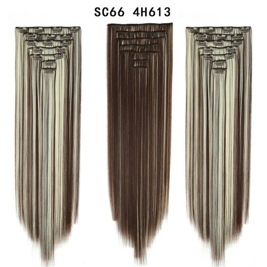 Set de Extensiones de Cabello con 16 Clips - Peluca de Fibra Sintética Premium - Image 52