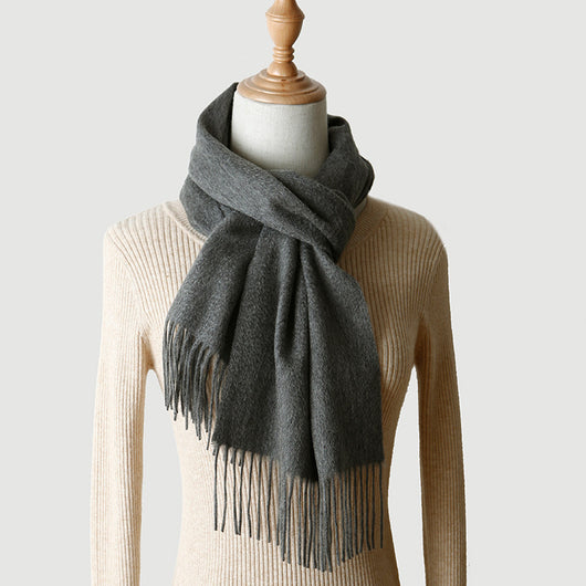 Bufanda de Cachemira Pura Colores Sólidos para Otoño e Invierno - Image 15