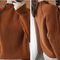 Suéter de Cuello Alto Rayas Verticales Tejido Grueso Oversized