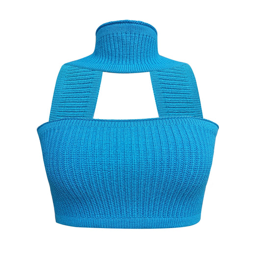 Blusa Tipo Halter de Fleece de Conejo para Mujer - Suéter Tejido Festivo - Image 14