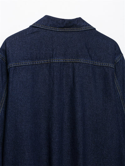Conjunto Denim Vintage Azul Suelto - Camisa Manga Larga y Pantalón - Image 28