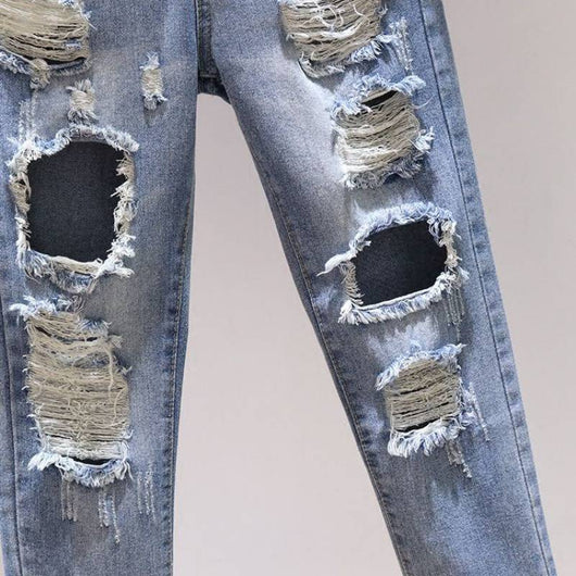 Pantalones Harem Rotos Estilo Coreano - Jeans Sueltos Versátiles para Mujer - Image 9