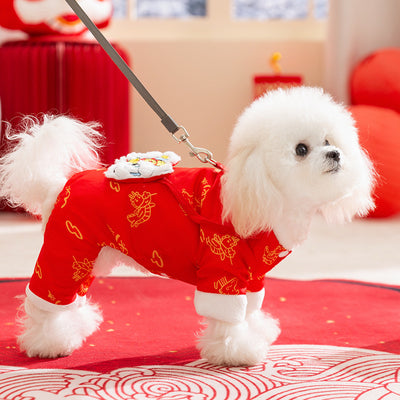 Abrigo Festivo Año Nuevo para Mascotas - Chaqueta Térmica Tang para Perros y Gatos - Image 28