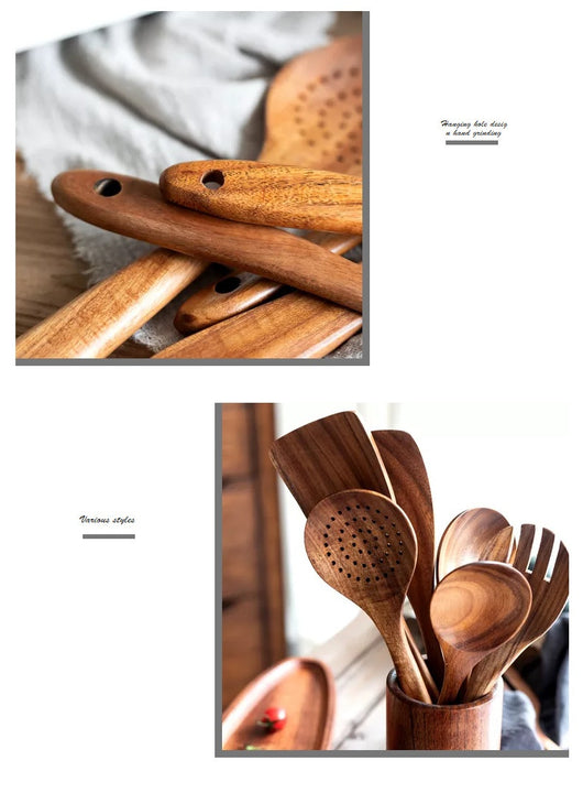 Espátula de Madera con Mango Largo Antiadherente - Utensilios de Cocina Profesionales - Image 16