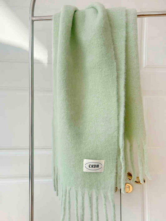 Bufanda de Lana Mohair Elegante - Chal Liso de Color Sólido - Image 2