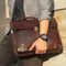 Bolso de Cuero Genuino para Hombre Estilo Retro con Textura Premium