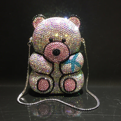 Bolso de Fiesta con Diseño de Osito y Cristales Brillantes - Image 11