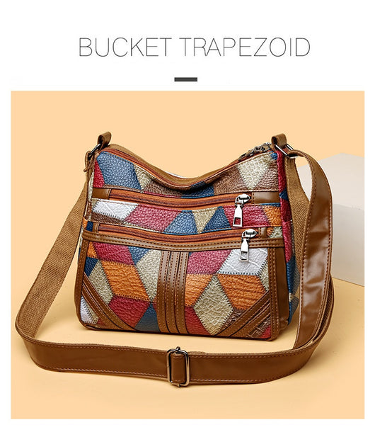 Bolso Bandolera Multicolor con Diseño de Parches Geométricos - Image 9