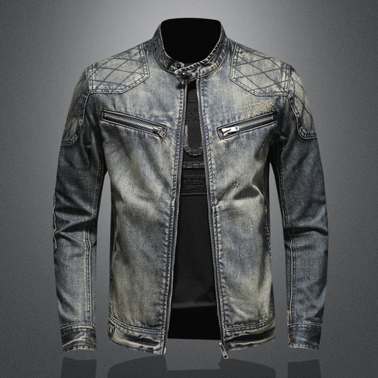 Chaqueta Vintage con Cierre de Cremallera para Hombre