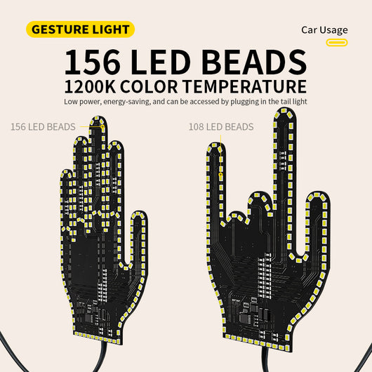 Luz LED Intermitente para Dedos - Señalización de Advertencia Gestual