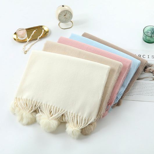 Capa Elegante para Mujer con Pompones - Mezcla de Cachemira y Lana - Image 33