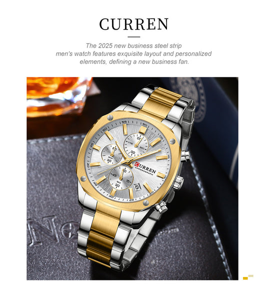 Reloj Empresarial Impermeable para Hombre con Seis Agujas y Calendario - Image 14